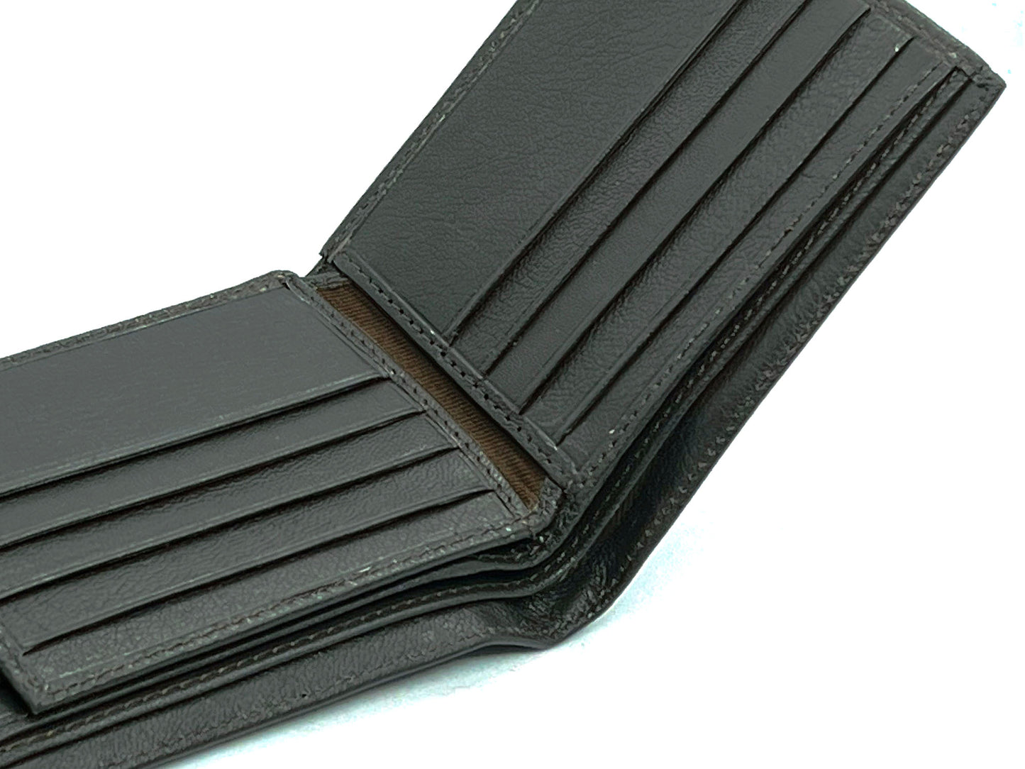 RFID Blocking Men's Genuine Cowhide Leather Premium Bifold Wallet Center Flap ID Card Holder