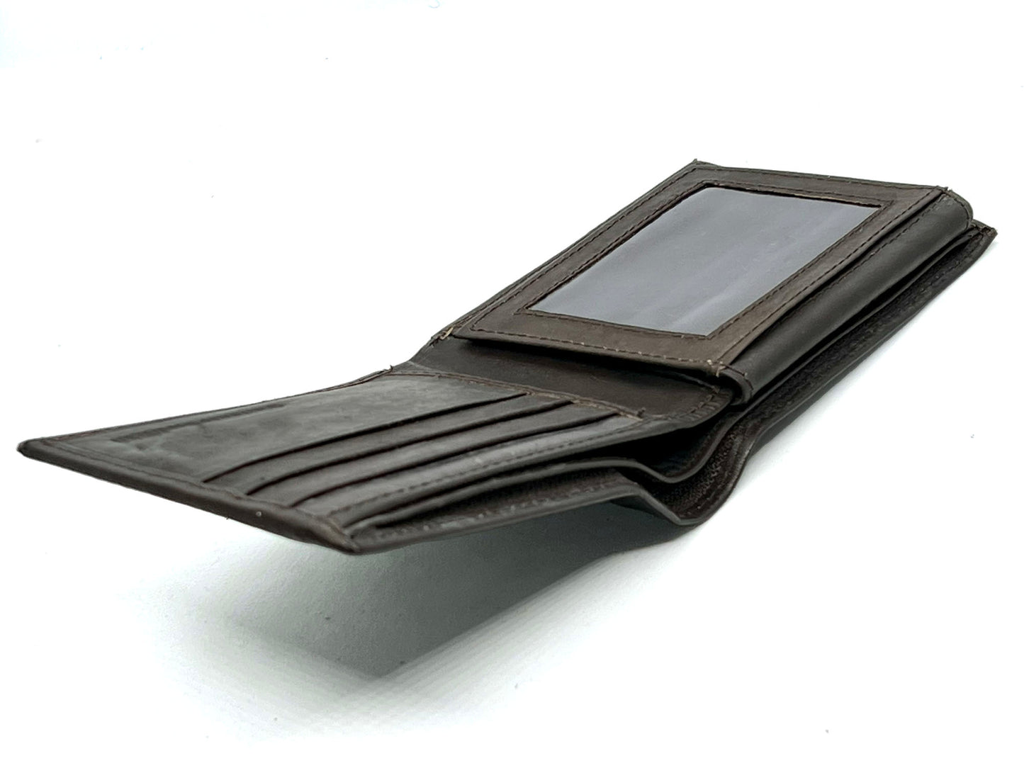 RFID Blocking Men's Genuine Leather Flap Top Bifold Wallet ID Card Holder Thin Black Brown