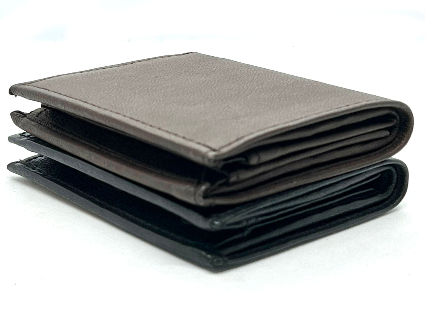 RFID Blocking Men's Genuine Leather Bifold Card Slots Double Flap ID Holder