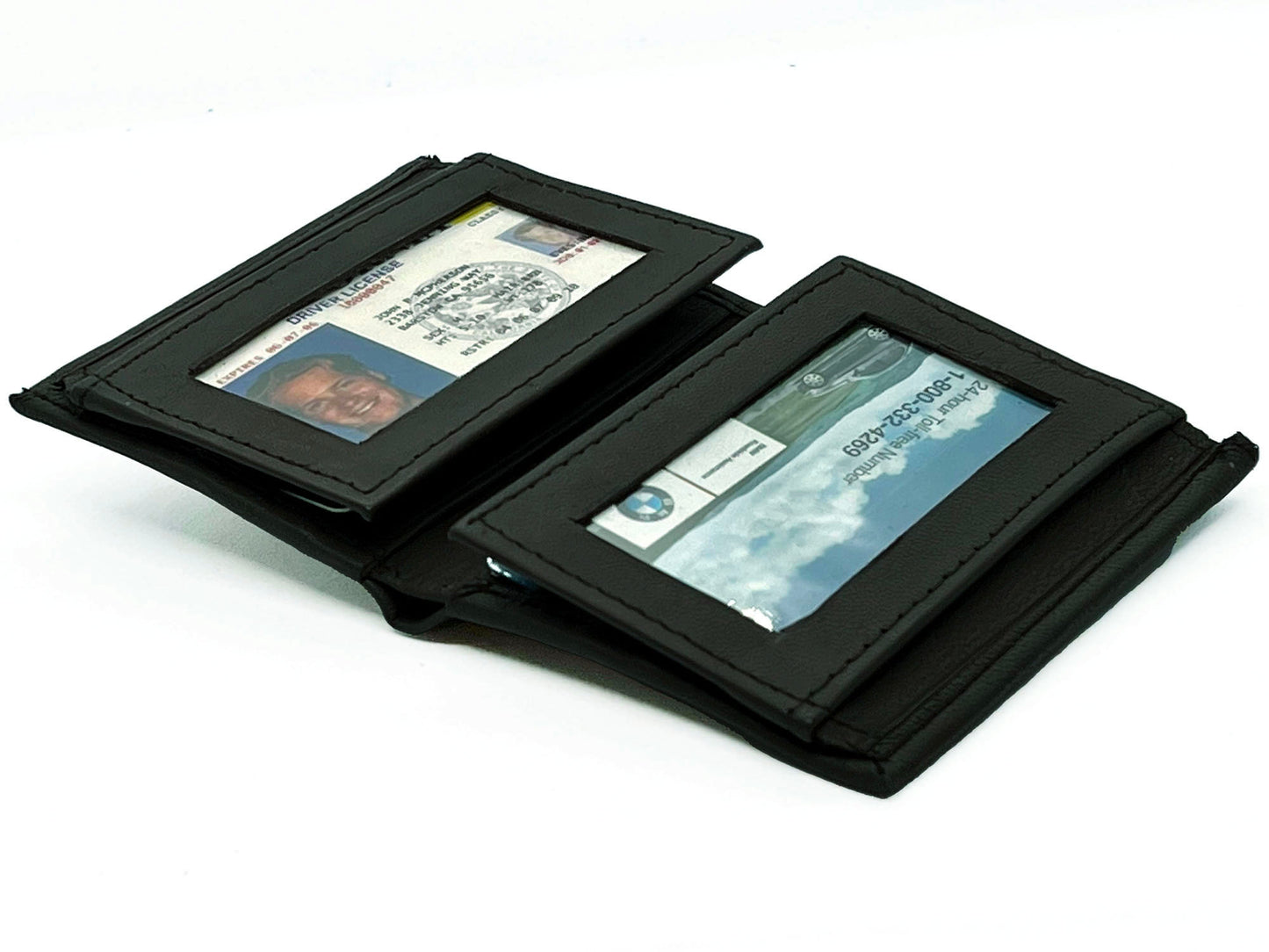 RFID Blocking Men's Genuine Leather Bifold Card Slots Double Flap ID Holder