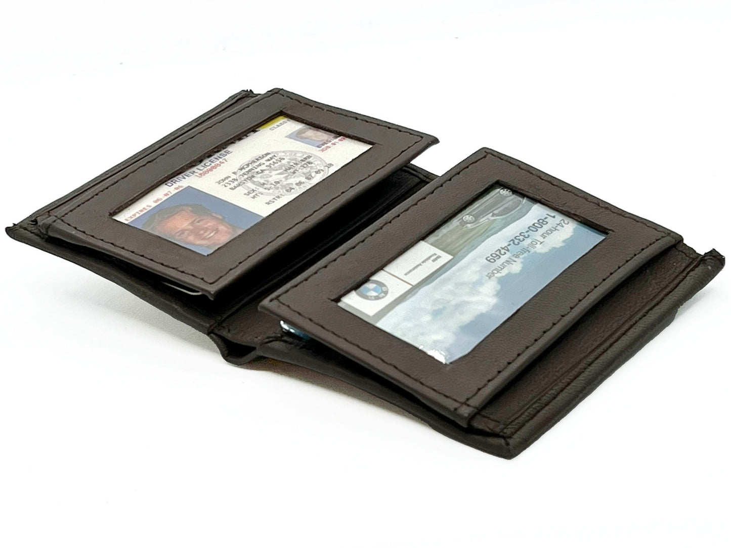 RFID Blocking Men's Genuine Leather Bifold Card Slots Double Flap ID Holder