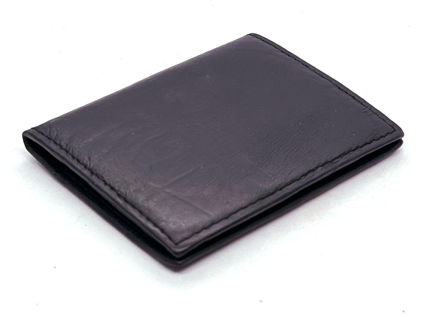 Genuine Leather ID Window Credit Card Thin Billfold Bifold Wallet with Clear Card Sleeves