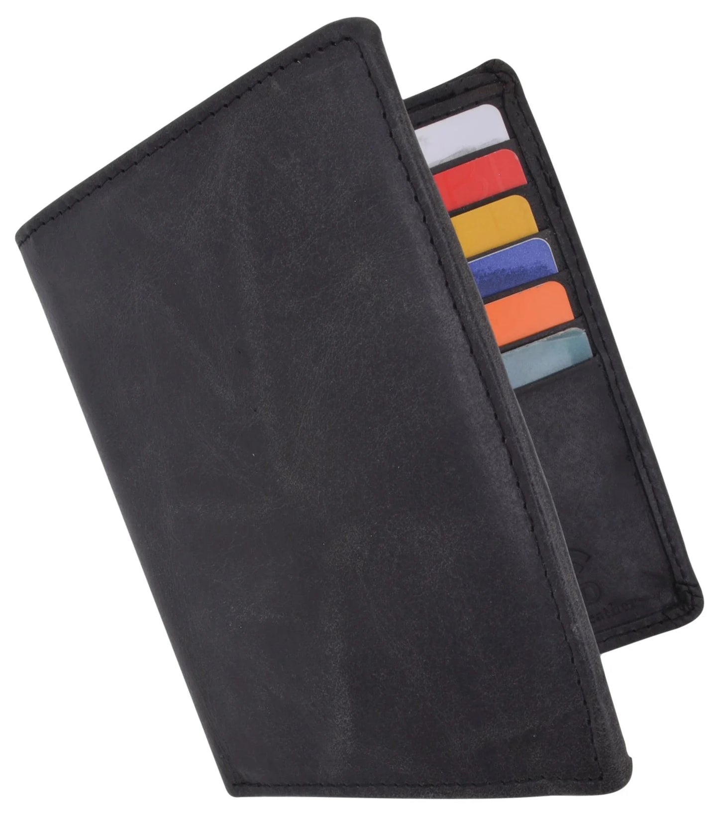 Hunter Brown RFID Blocking Genuine Leather Bifold Hipster Wallet