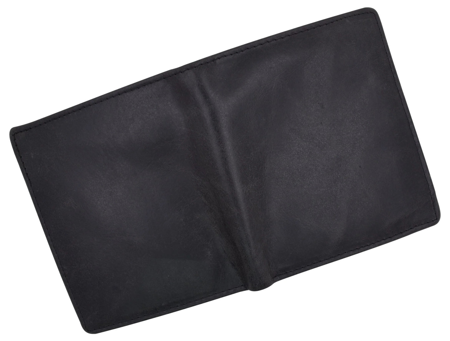 Hunter Brown RFID Blocking Genuine Leather Bifold Hipster Wallet