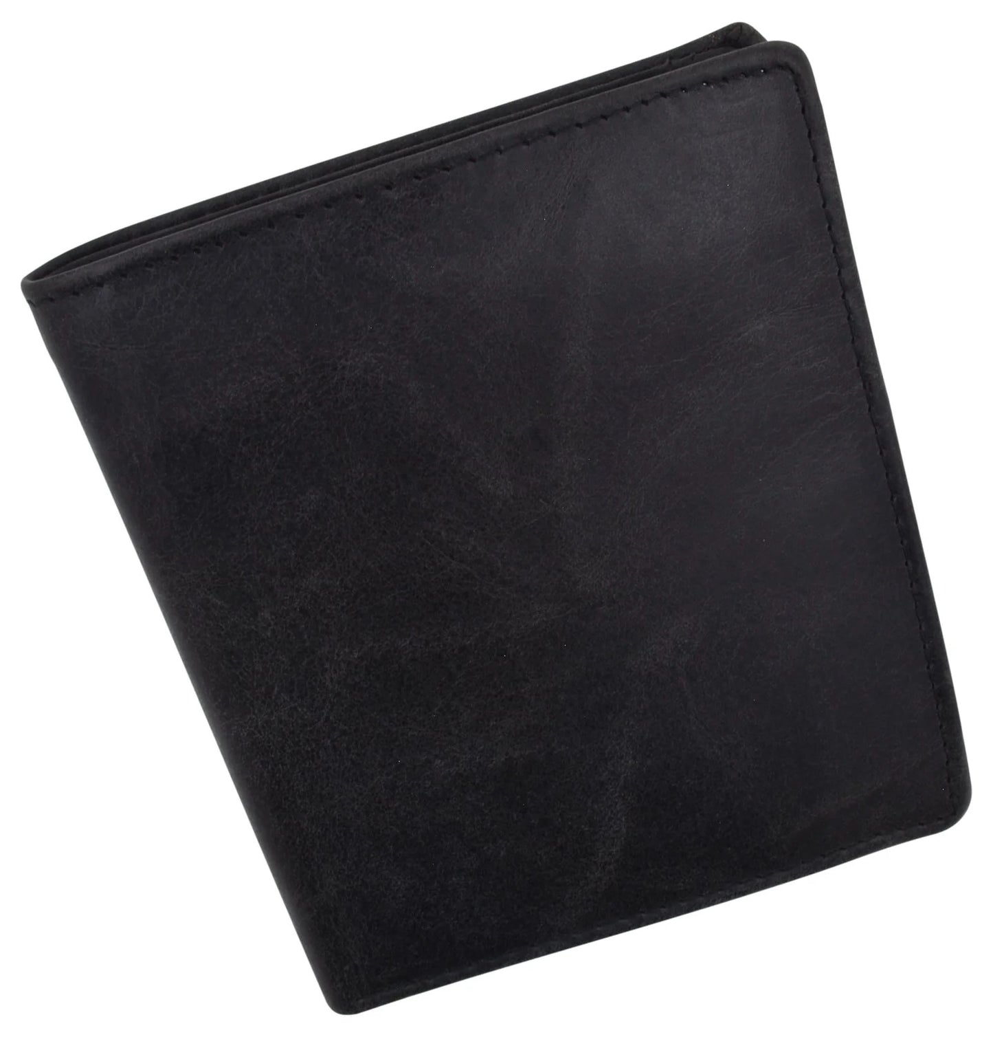 Hunter Brown RFID Blocking Genuine Leather Bifold Hipster Wallet