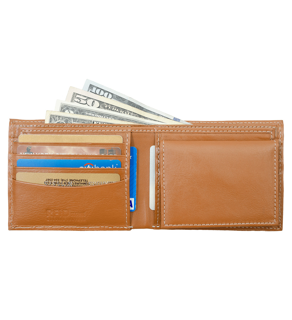 RFID Blocking Genuine Leather Men's Bifold Premium Wallet With Removable Handmade