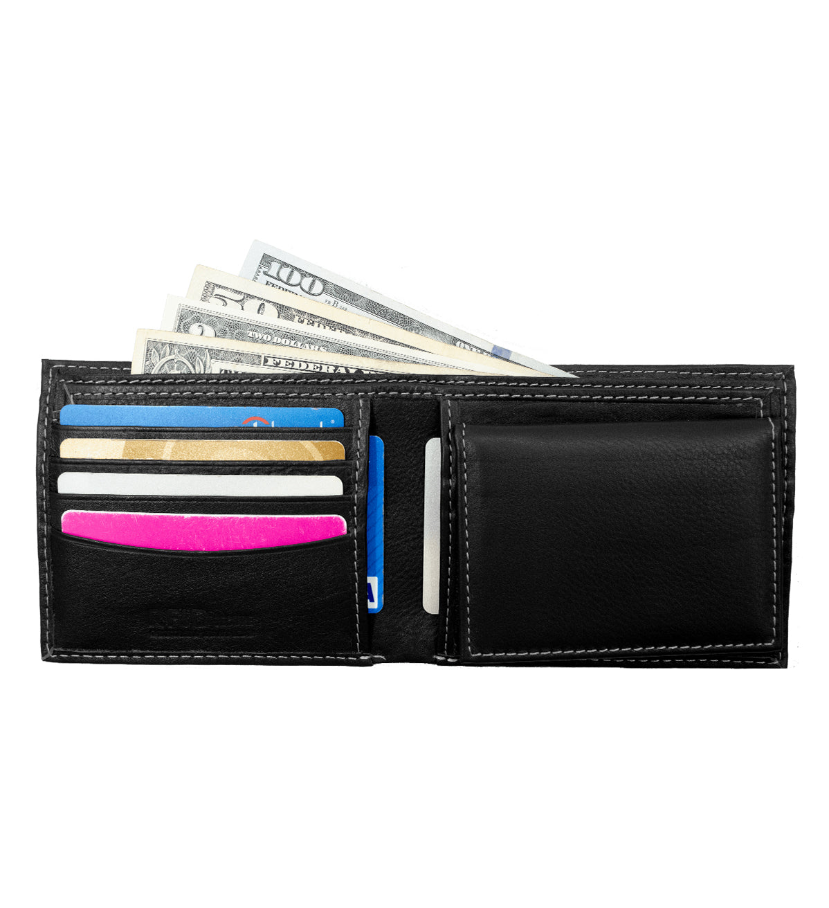 RFID Blocking Genuine Leather Men's Bifold Premium Wallet With Removable Handmade
