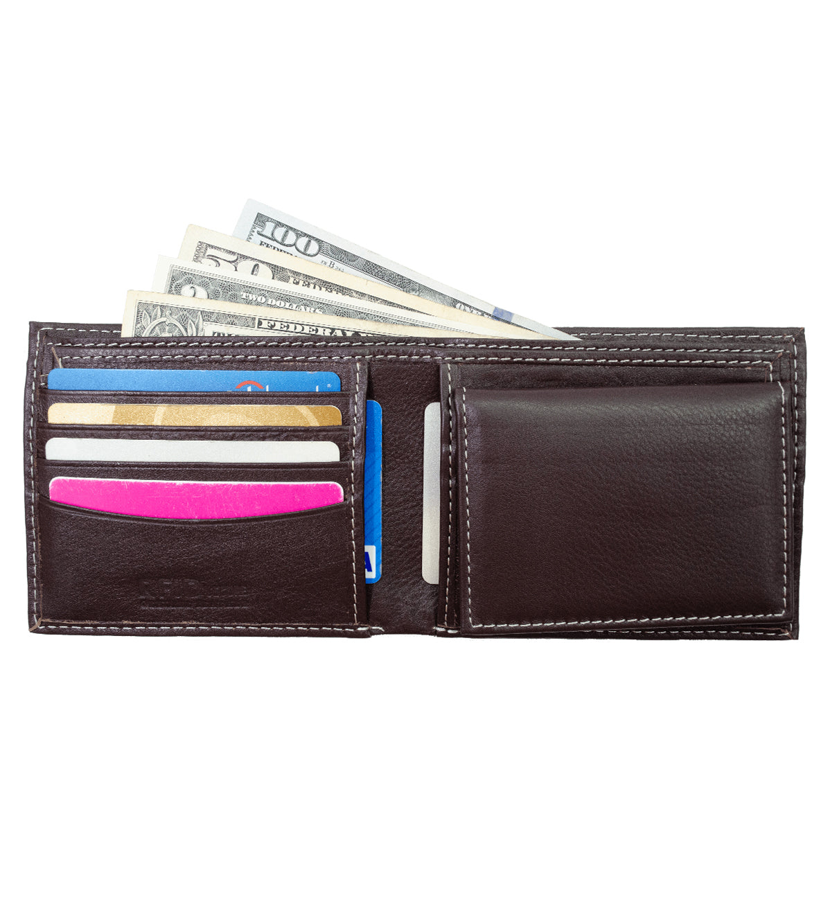 RFID Blocking Genuine Leather Men's Bifold Premium Wallet With Removable Handmade