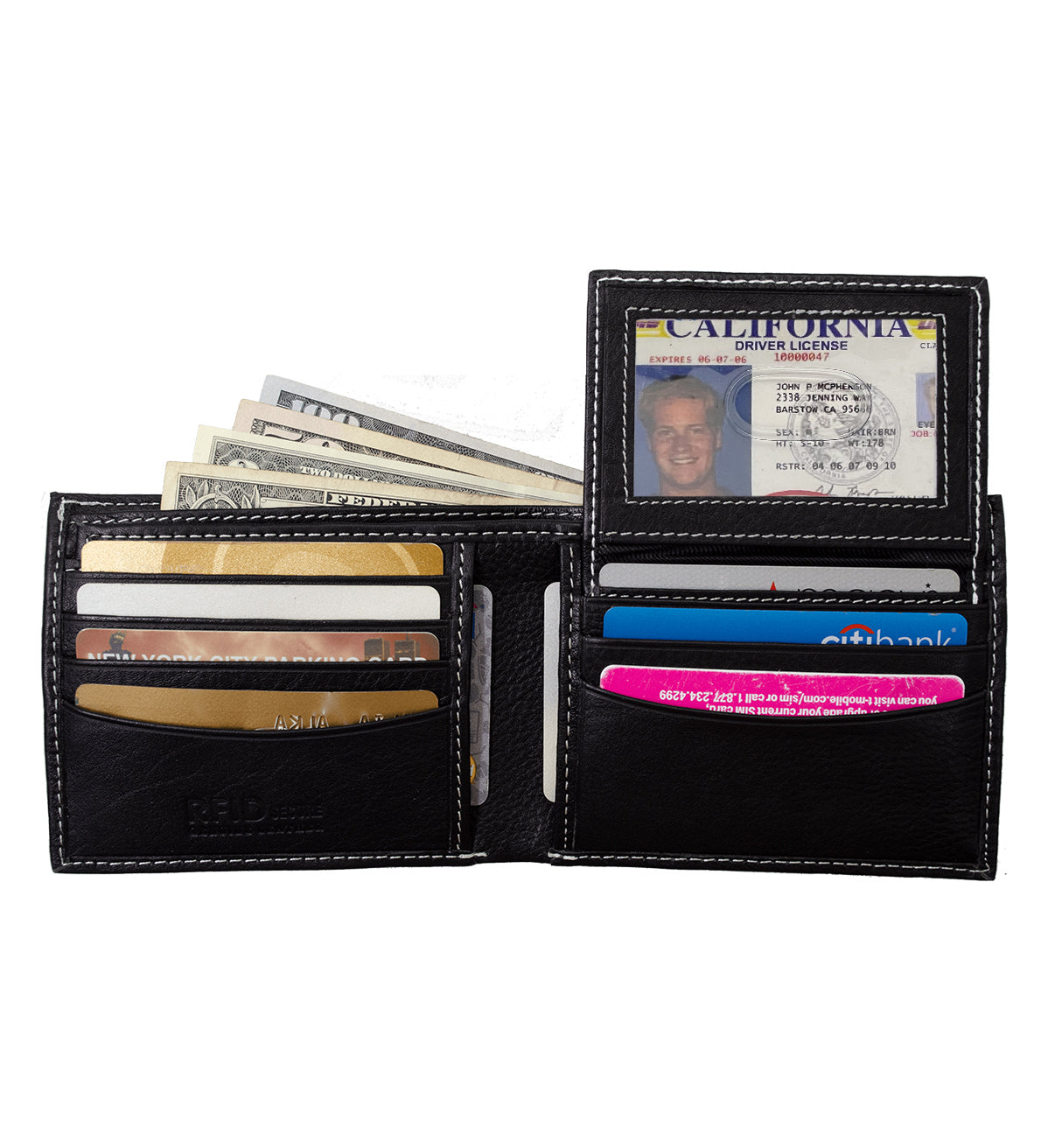 RFID Blocking Genuine Leather Men's Bifold Premium Wallet With Removable Handmade