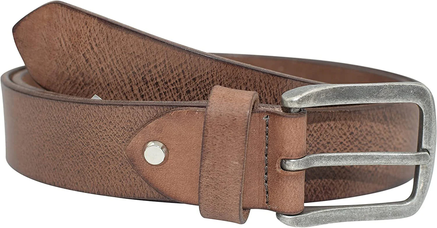Men's Genuine Leather Men's Jeans Belt  Casual Work 1 1/2"
