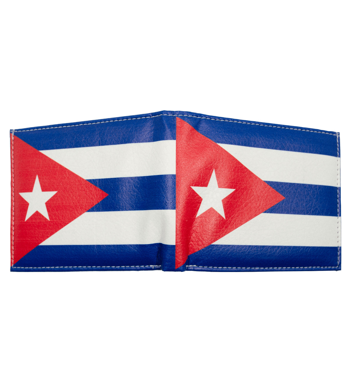 Cuba Flag Leather Men's Bifold Wallet Double Flap Holder