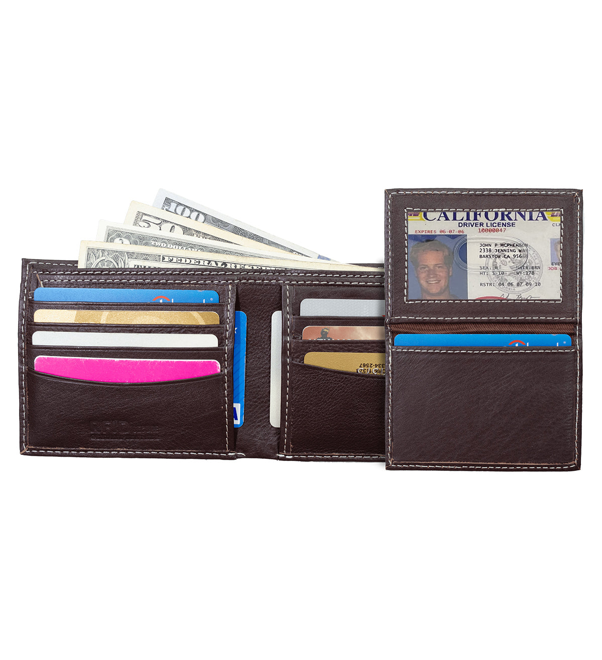 RFID Blocking Genuine Leather Men's Bifold Premium Wallet With Removable Handmade