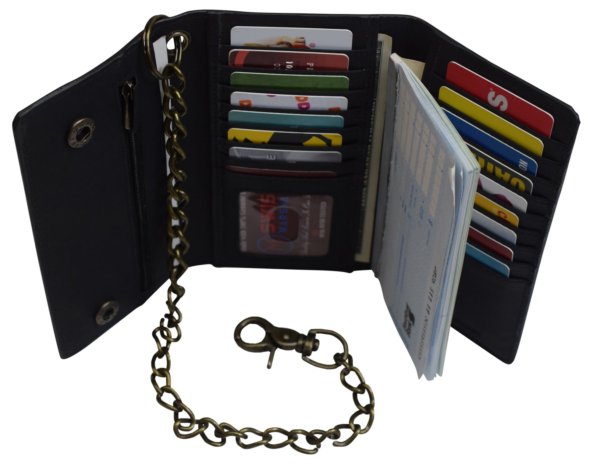 Enwaen Chain Wallets for Men, Genuine Leather RFID Blocking Bifold Wallets  Anti-Theft Chain for Biker, Motorcycle