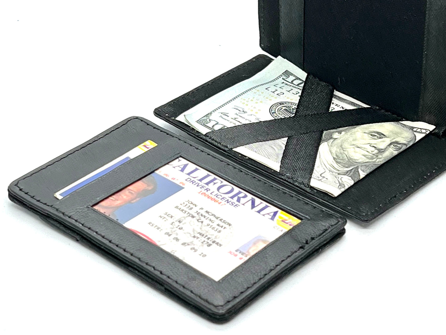 Genuine Leather Magic Wallet Slim Credit Card Bill fold Note Holder