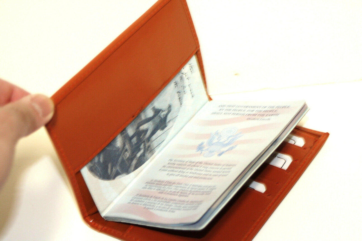 Genuine Leather Passport Cover Travel Document Holder ID Card Wallet