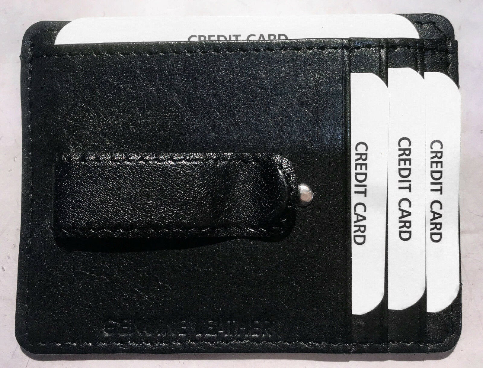 Genuine Leather Money Clip Wallet Black – Three Sixty Leather