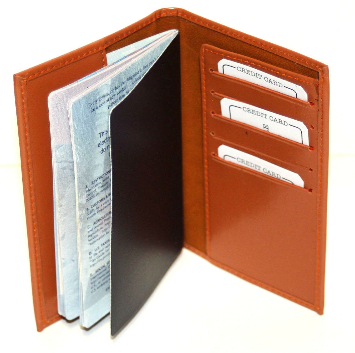Genuine Leather Passport Cover Travel Document Holder ID Card Wallet