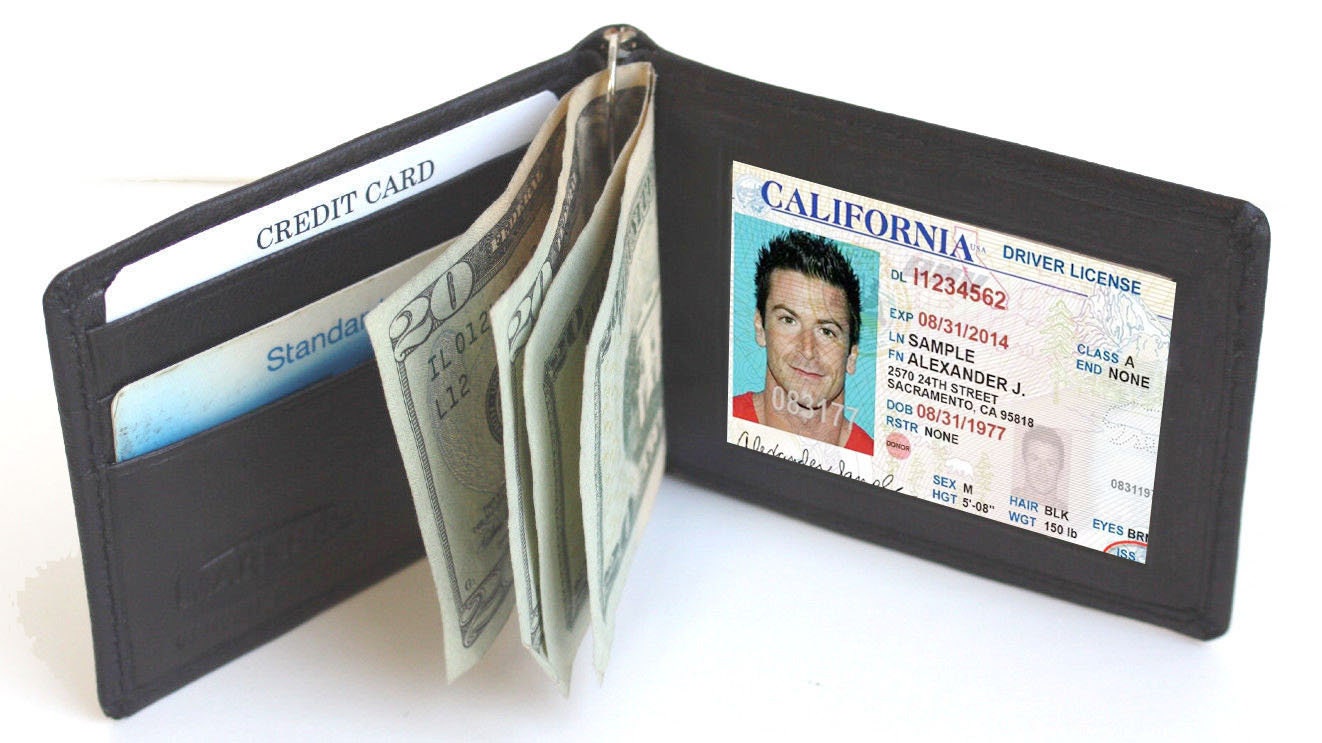 RFID Blocking Leather Men's Bifold Money Clip Wallet ID Credit Card Holder