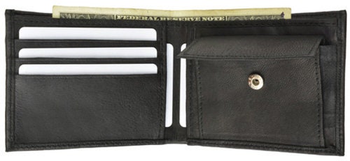 Genuine Leather Men's Bifold Wallet Credit Card ID Coin Holder