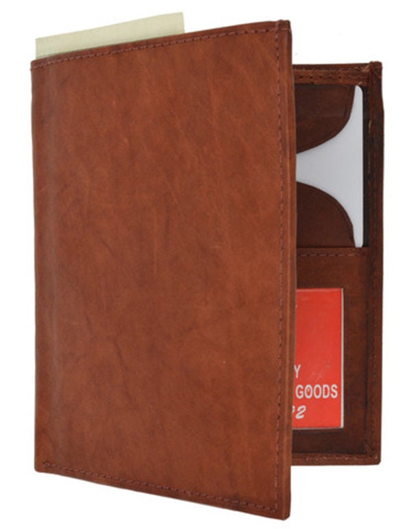 Genuine Leather Men's Hipster Bifold Wallet ID Card Holder