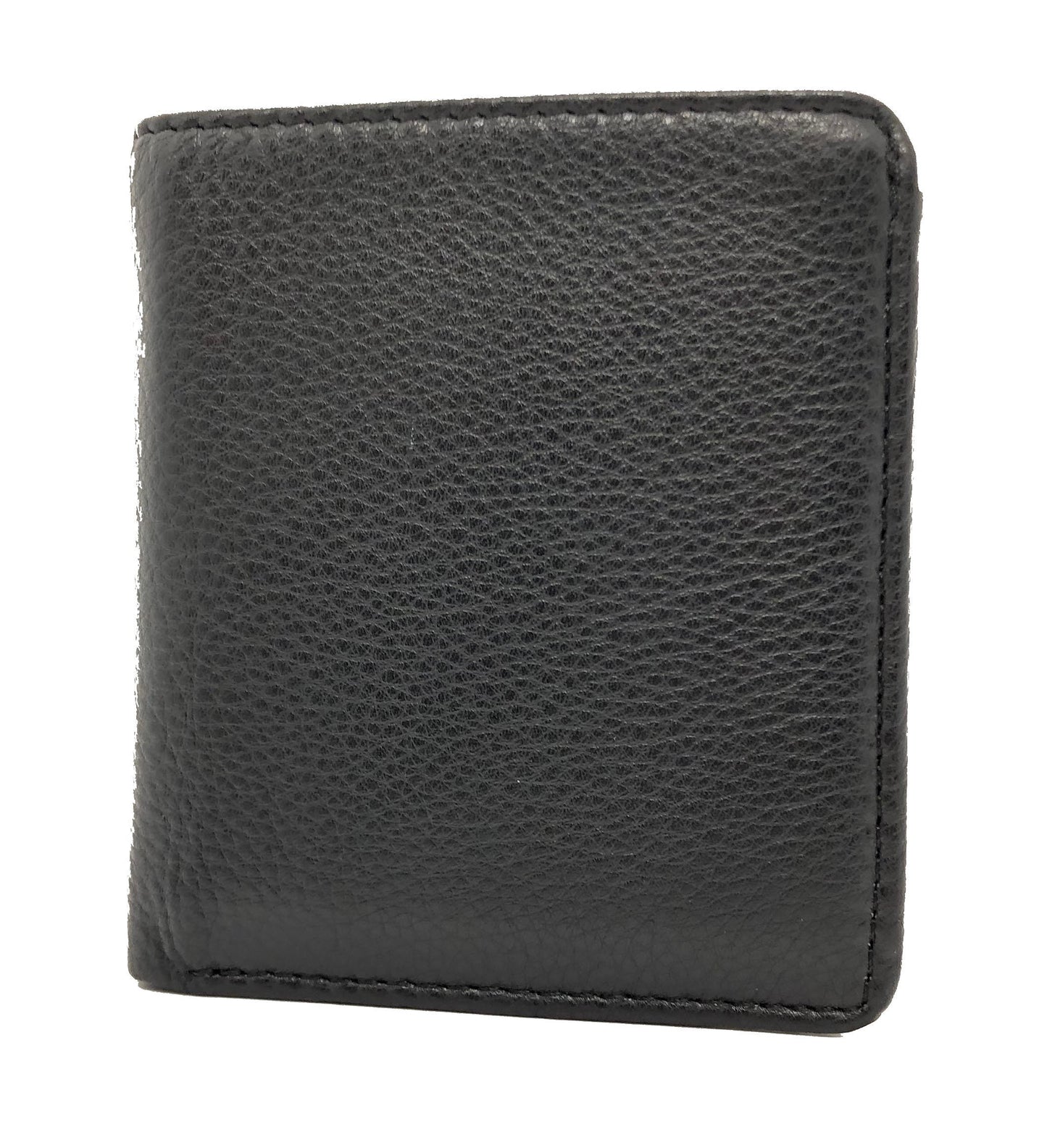 RFID Blocking Black Leather Men's Conceal Carry Badge Wallet License Circle Shield Holder