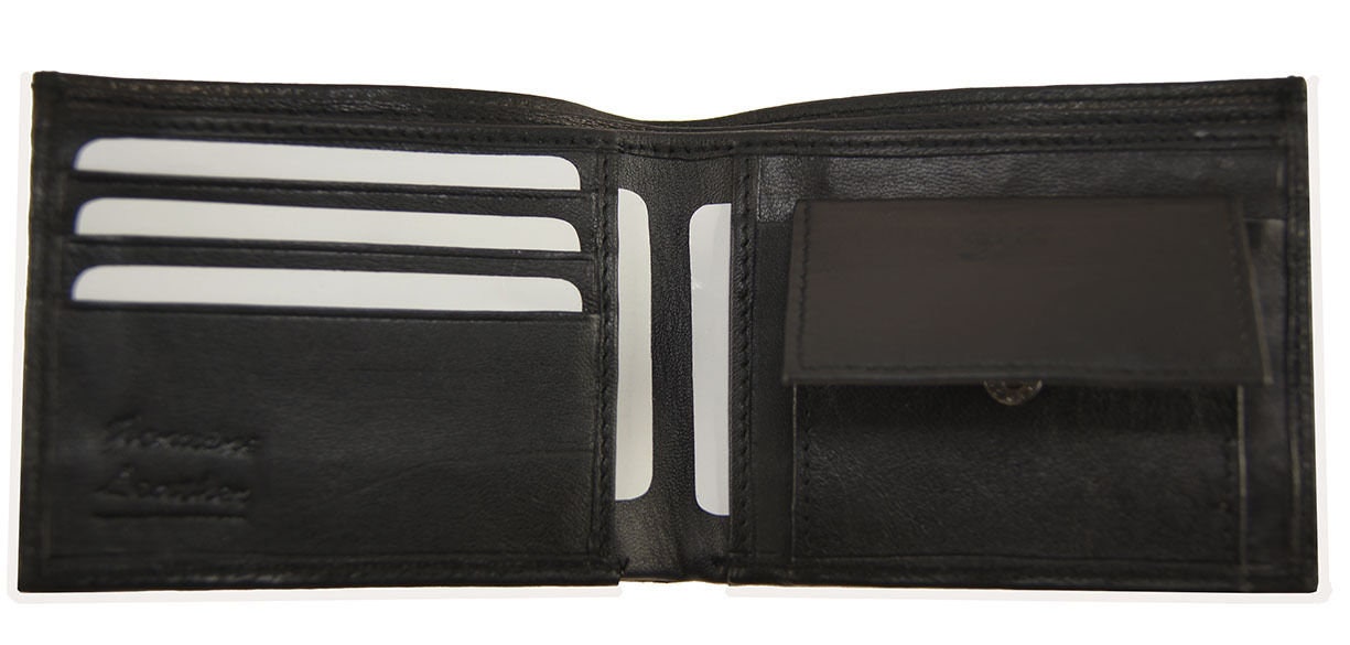 Genuine Leather Men's Bifold Wallet Credit Card ID Coin Holder