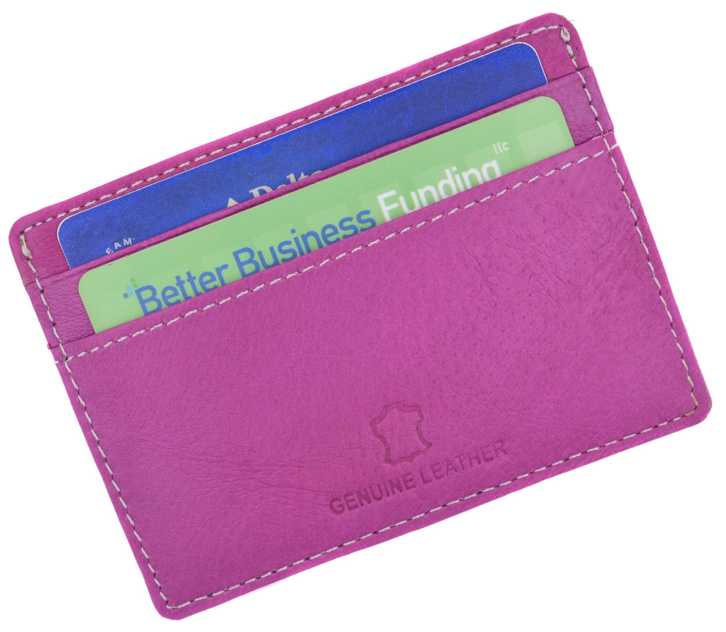 Genuine Cowhide Leather Thin Men's Wallet Front Pocket Card Case Bill Fold Ultra Thin ID Holder